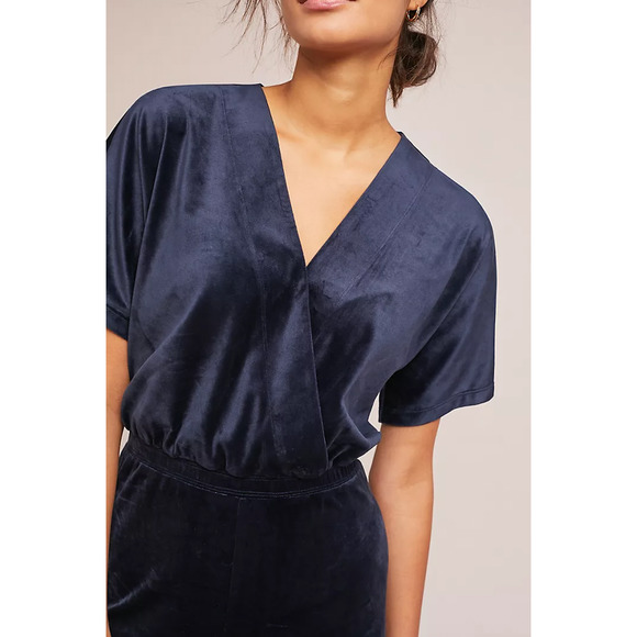 Anthropologie Saturday Sunday Velour Jumpsuit in Navy, Size Small - Picture 7 of 15
